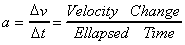 Formula for Acceleration