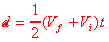 Formula for calculating displacement from initial and final velocity